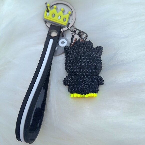 Badtz-Maru Bling Keychain/Charm, Bedazzled Hello Kitty and Friends, Fun Gift - Picture 2 of 4